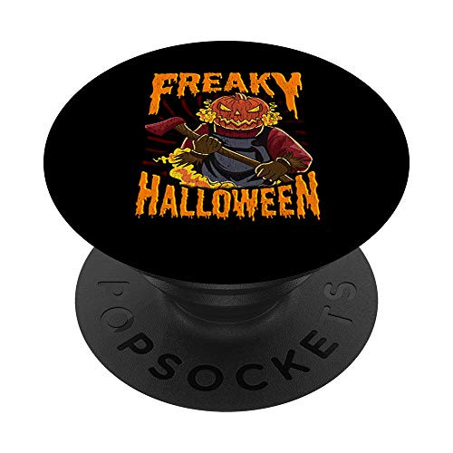 Freaky Halloween Scary Jack O Lantern Pumpkin Jackolantern PopSockets Grip and Stand for Phones and Tablets