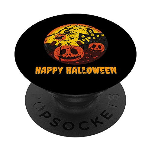 Halloween Gift Scary Night Bats Owl Jack O Lantern Pumpkin PopSockets Grip and Stand for Phones and Tablets