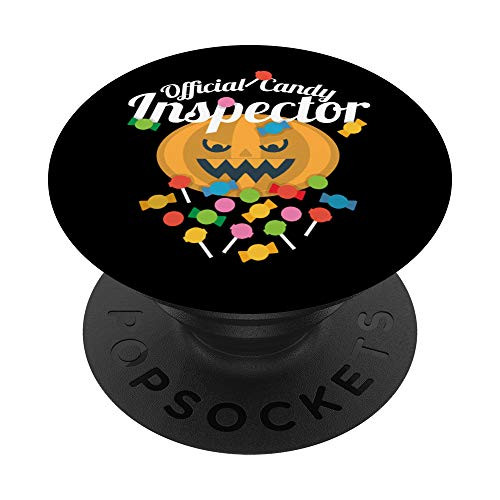 Official Candy Inspector Halloween Pumpkin Jack O Lantern PopSockets Grip and Stand for Phones and Tablets