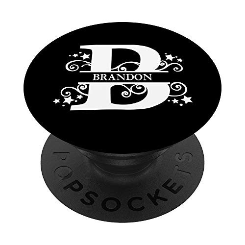 Monogram Alphabet Letter B for Brandon PopSockets Grip and Stand for Phones and Tablets