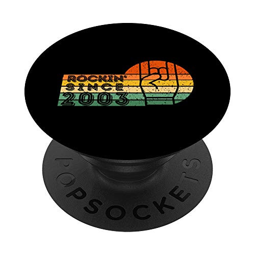 Vintage Retro 2003  18th Birthday Gift 18 Years Old PopSockets PopGrip- Swappable Grip for Phones  and  Tablets