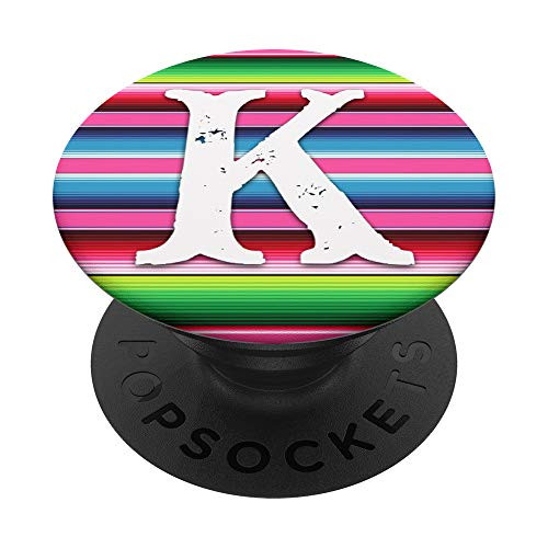 Serape Capital Letter K Alphabet Initial Monogram Initial PopSockets Grip and Stand for Phones and Tablets