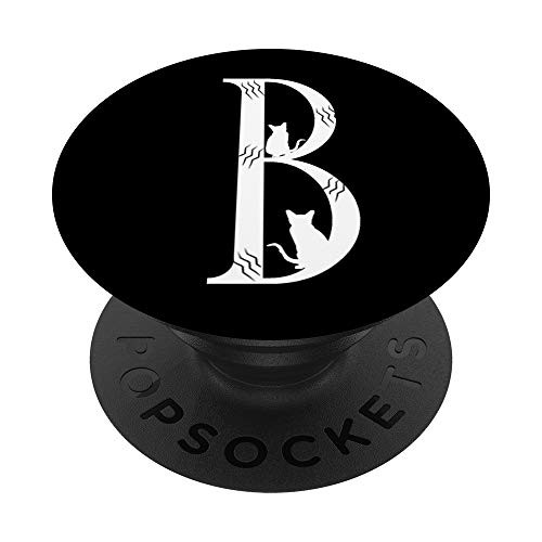 Initial letter B Personalized Monogram Cat Lovers PopSockets Grip and Stand for Phones and Tablets