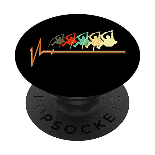 Retro Vintage Pole Vaulting Heartbeat Love-r Gift PopSockets PopGrip- Swappable Grip for Phones  and  Tablets