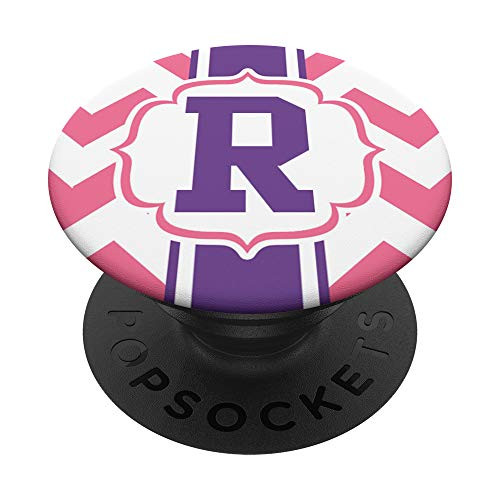 Chevron Monogrammed R Letter Initial Name Monogram PopSockets Grip and Stand for Phones and Tablets