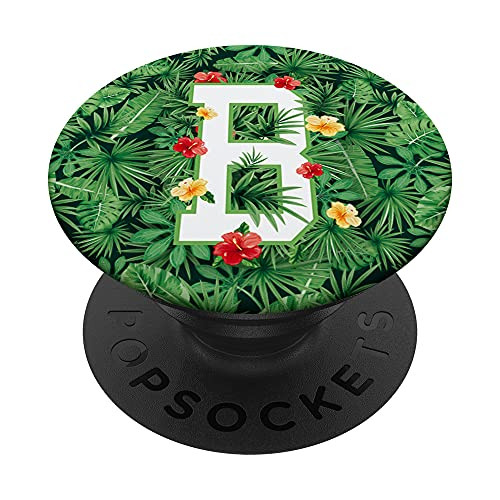 Capital Letter B Alphabet Monogram Initial Flower Gardener PopSockets PopGrip- Swappable Grip for Phones  and  Tablets