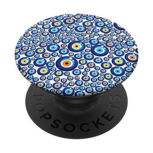 Turkish Evil Eye Pattern Phone Grip Good Luck Protection PopSockets PopGrip- Swappable Grip for Phones  and  Tablets