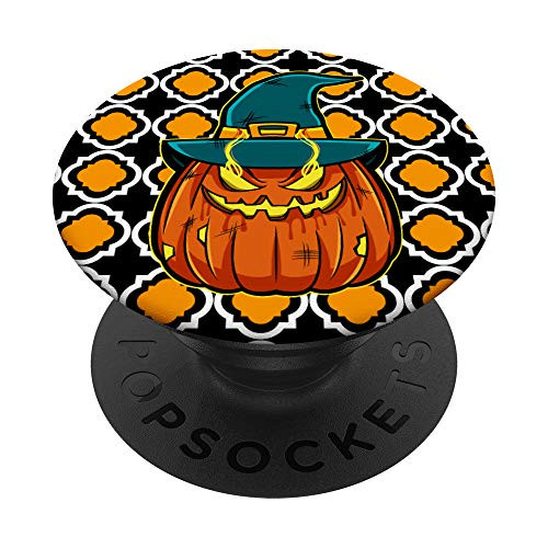 Halloween Pattern Scary Jack O'Lantern Pumpkin In Witch Hat PopSockets Grip and Stand for Phones and Tablets Halloween Pattern Scary Jack O'Lantern Pumpkin In Witch Hat PopSockets Grip and Stand for Phones and Tablets