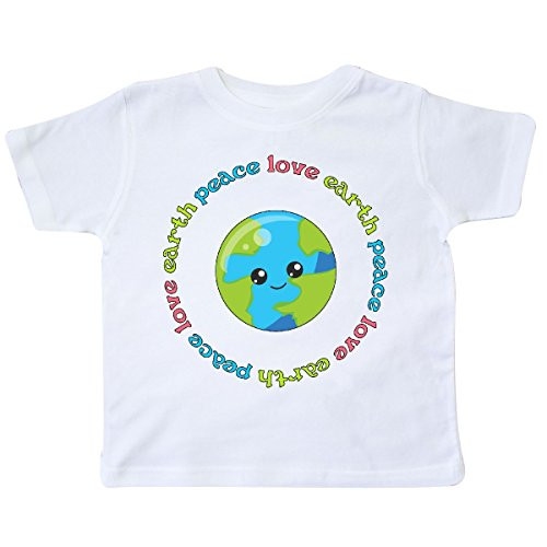 inktastic Peace Love Earth Toddler T-Shirt 5-6 White 28eae