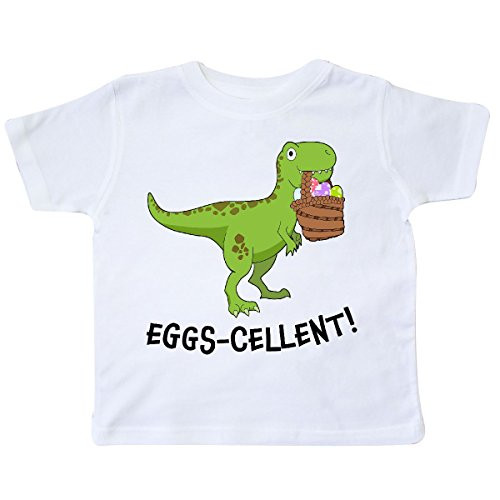 inktastic Eggs-cellent Cute Easter T-Rex Toddler T-Shirt 4T White 2908a