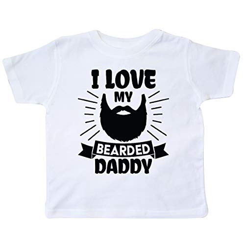 inktastic I Love My Bearded Daddy with Beard Toddler T-Shirt 3T White 359db