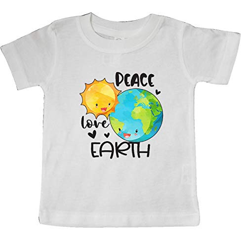 inktastic Earth Day Peace Love Earth Baby T-Shirt 18 Months White 3a76b