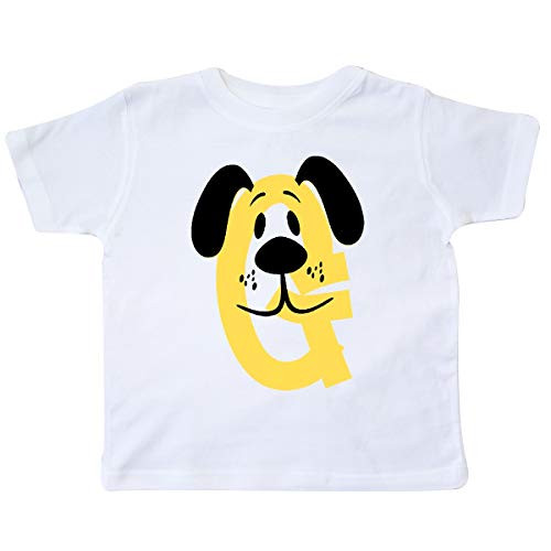 inktastic Cute G Monogram Doggie Toddler T-Shirt 4T White 3c8d6