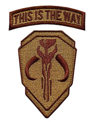 Mandalorian This Way Skull Rocker Patch -2PC Bundle -"Velcro Brand" Fastener -MS32-