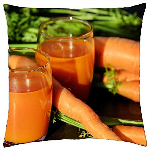 LESGAULEST Throw Pillow Cover -18x18 inch- - Carrot Juice Juice Carrots Vegetable Juice Vitamins LESGAULEST Throw Pillow Cover -18x18 inch- - Carrot Juice Juice Carrots Vegetable Juice Vitamins