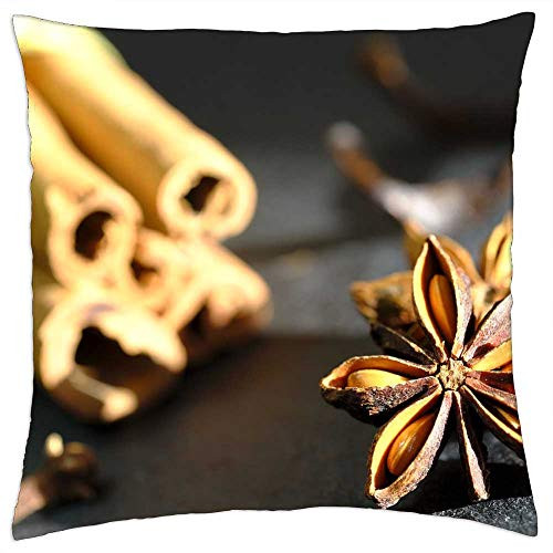 LESGAULEST Throw Pillow Cover -18x18 inch- - Anise Star Anise Cinnamon Cinnamon Stick Cloves