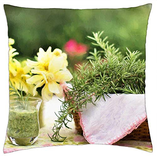 LESGAULEST Throw Pillow Cover -18x18 inch- - Rosemary Herb Food Healthy Spices and Herbs 1