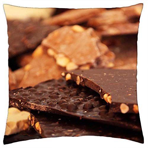 LESGAULEST Throw Pillow Cover -18x18 inch- - Background Brown Calorie Candy Chocolate Cocoa LESGAULEST Throw Pillow Cover -18x18 inch- - Background Brown Calorie Candy Chocolate Cocoa