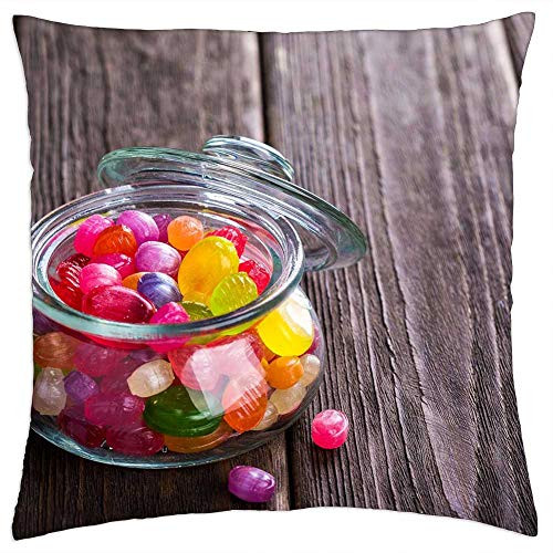 LESGAULEST Throw Pillow Cover -18x18 inch- - Candy Sweetmeats Sweets Caramel Dessert Food LESGAULEST Throw Pillow Cover -18x18 inch- - Candy Sweetmeats Sweets Caramel Dessert Food