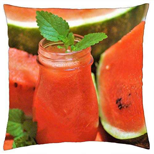 LESGAULEST Throw Pillow Cover -18x18 inch- - Melon Fresh Juice Watermelon Juice Red Refreshing LESGAULEST Throw Pillow Cover -18x18 inch- - Melon Fresh Juice Watermelon Juice Red Refreshing