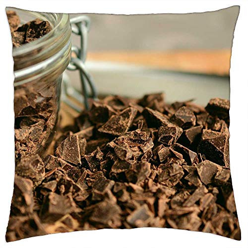 LESGAULEST Throw Pillow Cover -18x18 inch- - Chocolate Shaving Chopped Chocolate Hacked LESGAULEST Throw Pillow Cover -18x18 inch- - Chocolate Shaving Chopped Chocolate Hacked