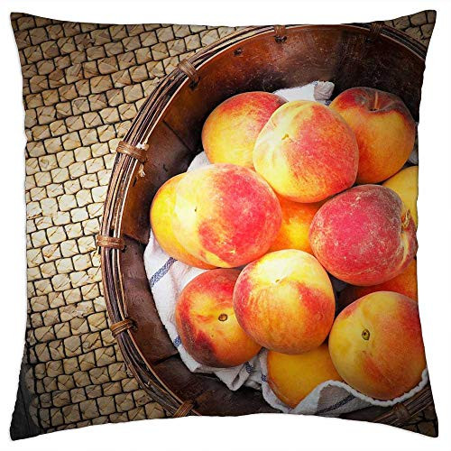 LESGAULEST Throw Pillow Cover -18x18 inch- - Fruit Peaches Food Peach Healthy Fresh Organic LESGAULEST Throw Pillow Cover -18x18 inch- - Fruit Peaches Food Peach Healthy Fresh Organic