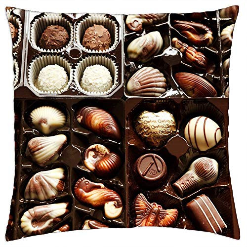 LESGAULEST Throw Pillow Cover -18x18 inch- - Background Box Brown Candy Chocolate Confectionery LESGAULEST Throw Pillow Cover -18x18 inch- - Background Box Brown Candy Chocolate Confectionery