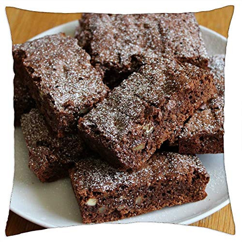 LESGAULEST Throw Pillow Cover -18x18 inch- - Chocolate Brownies Brownies Cake Food Dessert LESGAULEST Throw Pillow Cover -18x18 inch- - Chocolate Brownies Brownies Cake Food Dessert