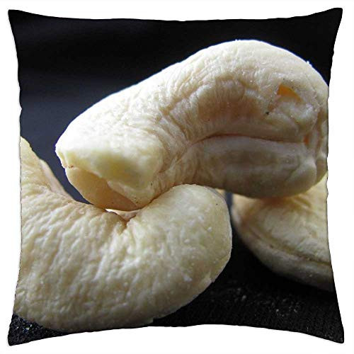 LESGAULEST Throw Pillow Cover -18x18 inch- - Cashew Nuts White Nuts Seeds Healthy Snack