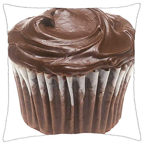 LESGAULEST Throw Pillow Cover -18x18 inch- - Chocolate Cupcake Chocolate Cake Icing Food LESGAULEST Throw Pillow Cover -18x18 inch- - Chocolate Cupcake Chocolate Cake Icing Food