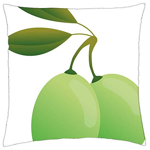 LESGAULEST Throw Pillow Cover -18x18 inch- - Olives Green Oil Olive Plants Food Green Olives