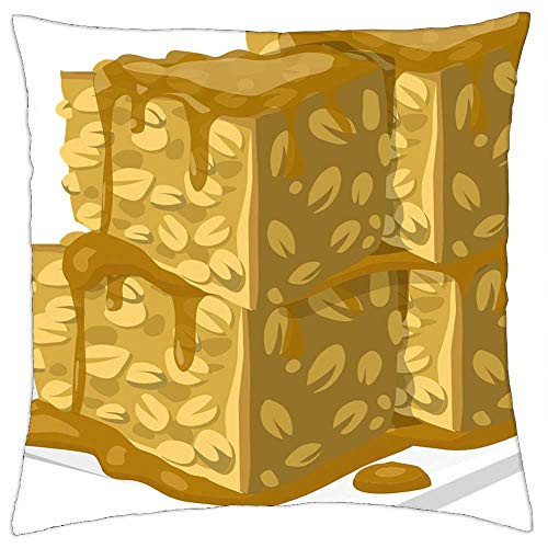 LESGAULEST Throw Pillow Cover -18x18 inch- - Desserts Sweets Chocolates Peanut Butter Oats LESGAULEST Throw Pillow Cover -18x18 inch- - Desserts Sweets Chocolates Peanut Butter Oats