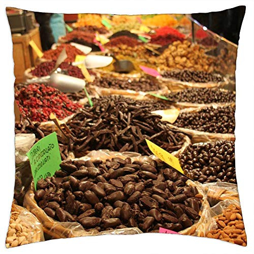 LESGAULEST Throw Pillow Cover -18x18 inch- - Spices Market Herbal Organic Healthy Spice