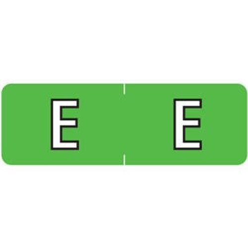 1-2"H x 1-1-2"W Light Green Barkley ABAM Mini Compatible 1-2" Alpha Label 'E' -500-Roll- - TBBS-3ABAME