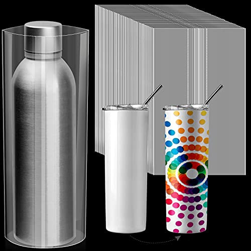Sublimation Shrink Wrap Films 80 Pieces Heat Transfer Shrink Films Shrink Wrap Bags Shrink Wrap Sheets for Mug Water Bottle Tumblers Blanks Sublimation -Transparent10 x 14 Inch-