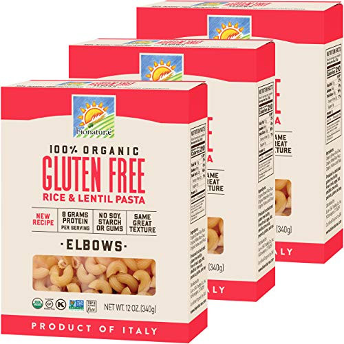 Bionaturae Elbows Organic Gluten Free Pasta  Non-GMO  Kosher  USDA Certified Organic  Made in Italy  12 oz -3 Pack-