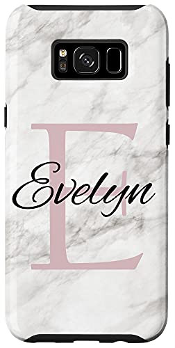 Galaxy S8 plus Evelyn Pink Monogram Letter E Girls Personalized Name Case
