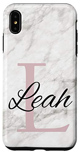 iPhone XS Max Leah Pink Monogram Letter L Girls Personalized Name Case