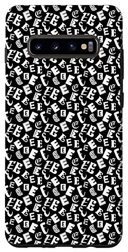 Galaxy S10 plus Alphabet Letter E Monogram Initial White Black Pattern Gift Case