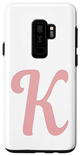 Galaxy S9 plus Rose Pink Monogram K Initial Capital Letter K Gifts Phone Case