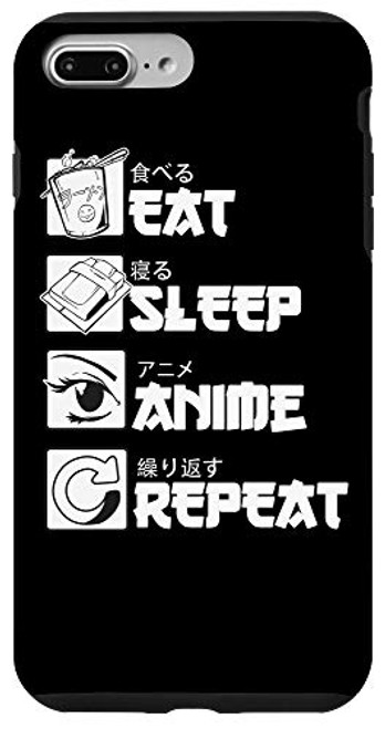 iPhone 7 Plus-8 Plus Eat Sleep Anime Repeat Case