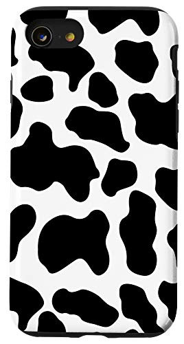 iPhone SE -2020- - 7 - 8 Cow Print Black White Spotted Phone Case Cute Animal Pattern Case