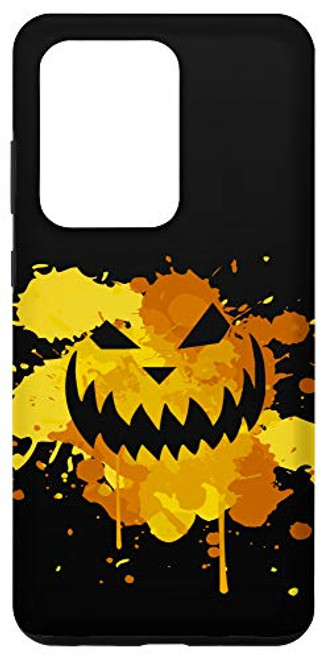 Galaxy S20 Ultra Halloween Jack o Lantern Pumpkin Face Splatter Creepy Spooky Case