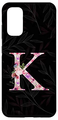 Galaxy S20 Cute Flower Letter K Initial Monogram Floral Case