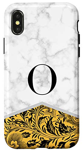 iPhone X-XS Citrus Color Block Classy Floral Initial Letter O Monogram Case