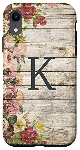 iPhone XR Letter K Initial Personalized Monogram Name Flower Farmhouse Case