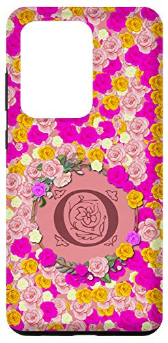 Galaxy S20 Ultra Roses and Wreath Flower Floral. Initial Letter O Monogram Case