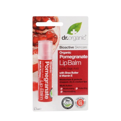 Dr Organic Organic Pomegranate Lip Balm with Shea Butter  and  Vitamin E -5.7ml-