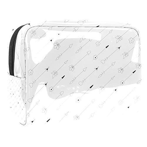 Love And Floral Sketch Arrow Makeup Bag Pouch Purse Coin Bag 18.5x7.5x13cm-7.3x3x5.1in-L xW xH- Portable Makeup Bag Travel Cosmetic Bag Pouch Love And Floral Sketch Arrow Makeup Bag Pouch Purse Coin Bag 18.5x7.5x13cm-7.3x3x5.1in-L xW xH- Portable Makeup Bag Travel Cosmetic Bag Pouch