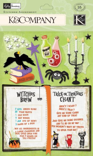 EK Success K and Company Kelly Panacci Halloween Spell Book StiTim Coffeyhed Adornments